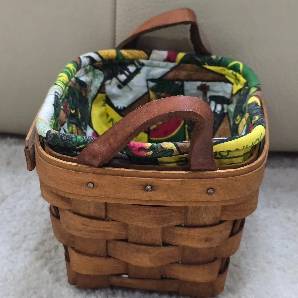 Vintage Longaberger‎ Handwoven Basket John Deere Liner 2002 Dresden Ohio USA